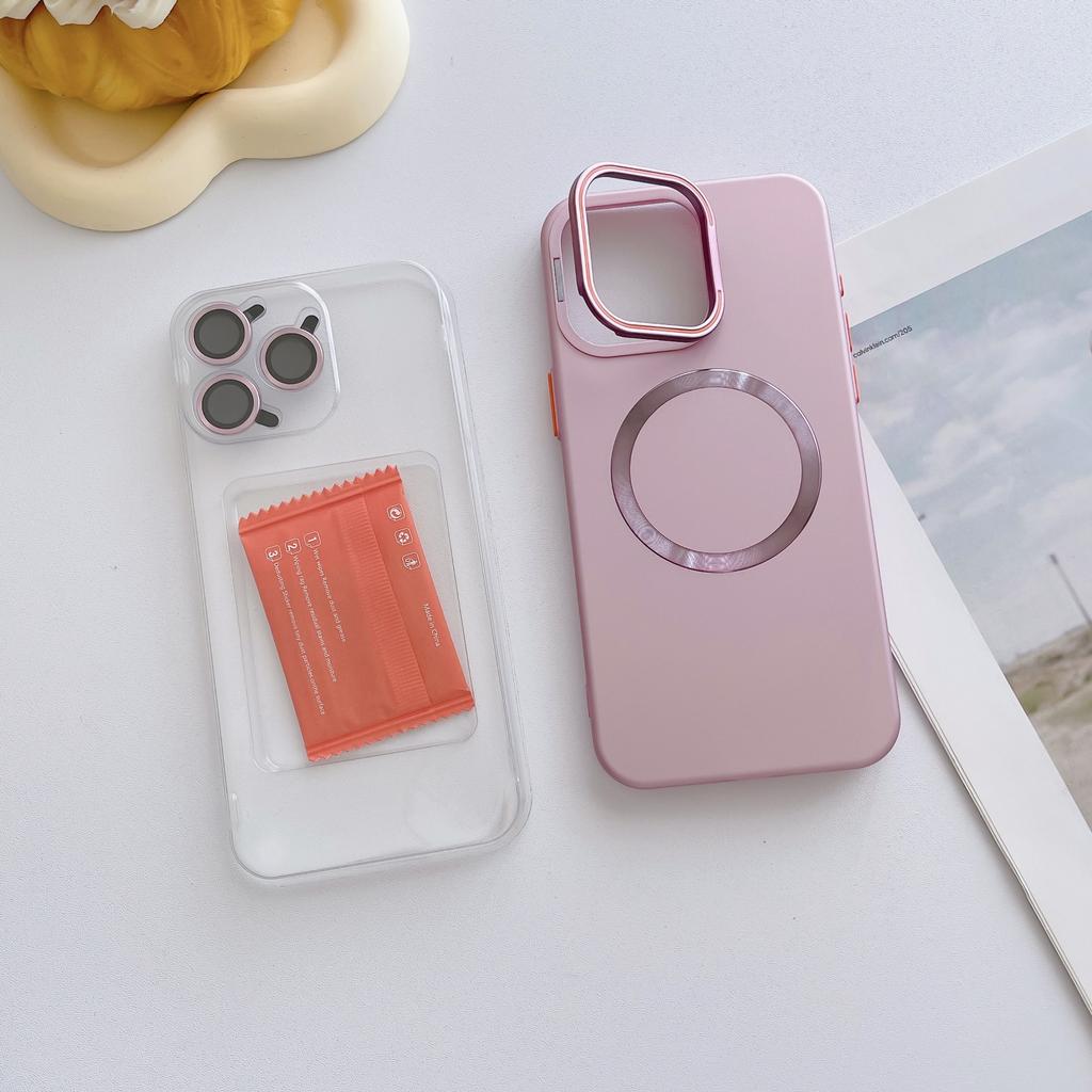 Applicable To IPhone15, ROP, Max Stand, Magnetic Phone Case, Lens Film, Matte Full Cover for IPhone 14 /15