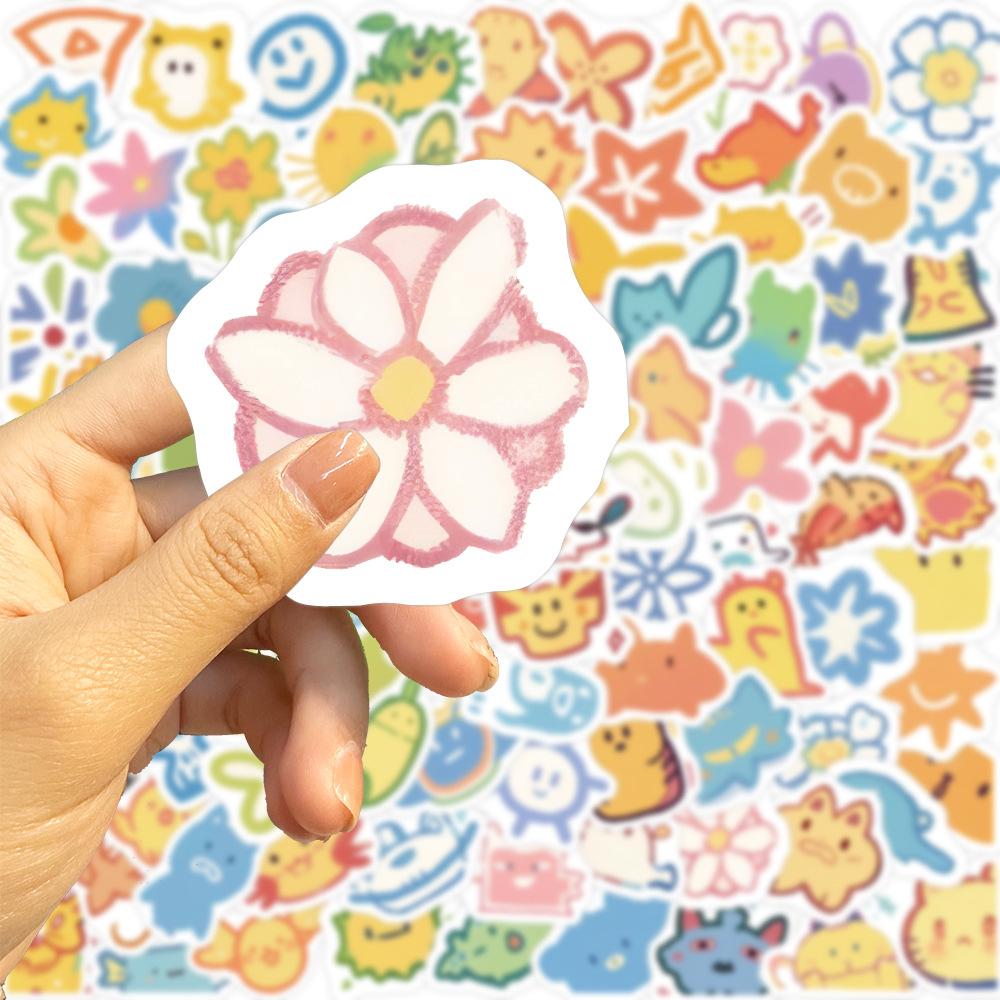 100 Cartoon Small Fresh Stickers Decorate Guitar Notebook Suitcase DIY Waterproof