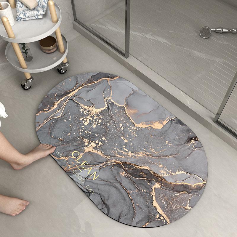 Absorpční rohožka z křemeliny Rohožka ke dveřím toalety Diatomitová měkká rohožka Protiskluzová koupelnová rohožka Koupelnový toaletní koberec