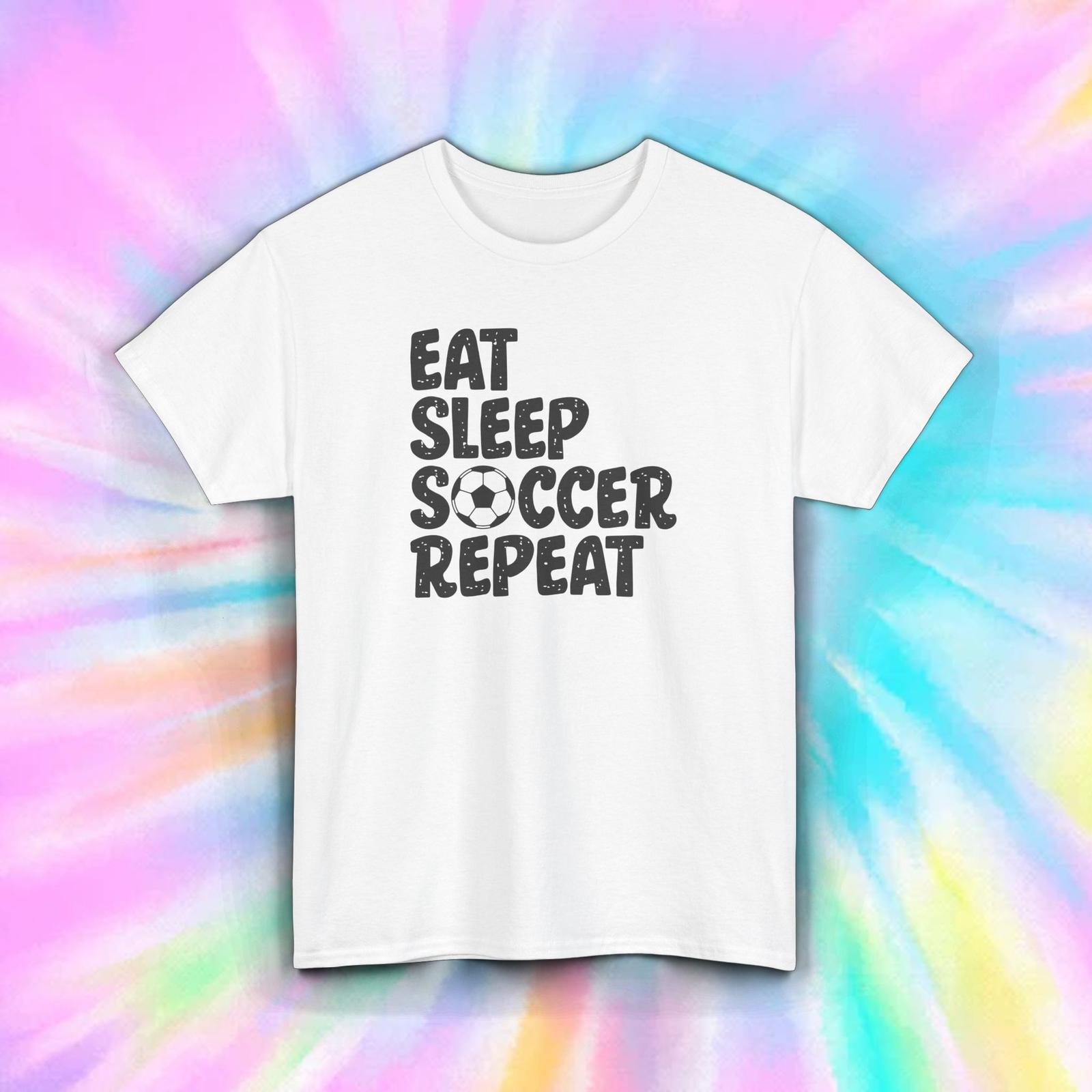 Eat Sleep Soccer Repeat T-Shirt Funny Soccer Player Sports Fan Gift S-5XL XXXL