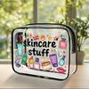 1pc Large Transparent Makeup Bag with Zipper Closure Spacious Cosmetic Organizer Lightweight Travel Toiletry Case PVC Makeup Bag