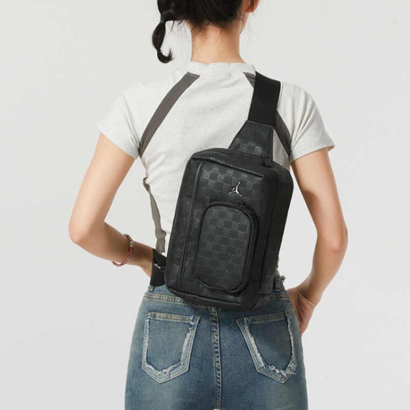 Jordan Synthetic Leather One Shoulder Crossbody Bag, Sling Bag Regular Unisex Black Jordan JD2443032AD-001