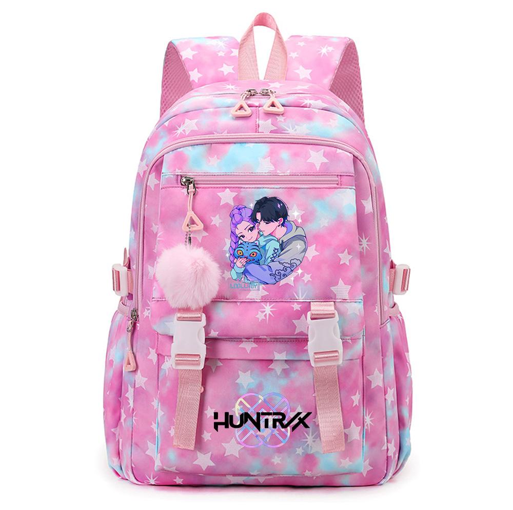 Anime K-Pop Demon Hunters Printed Backpack Large Capacity Bookbag Laptop Unisex Student Boy Girl School Bag Large Capacity Travel Outdoor Bag
