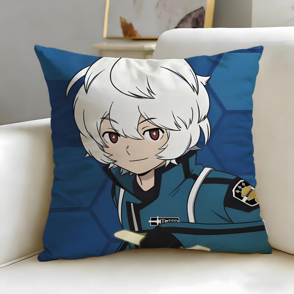 anime World Trigger Cushion Cover Soft  EasyWash Pillow Case  Versatile for Couch Bed Travel and Office
