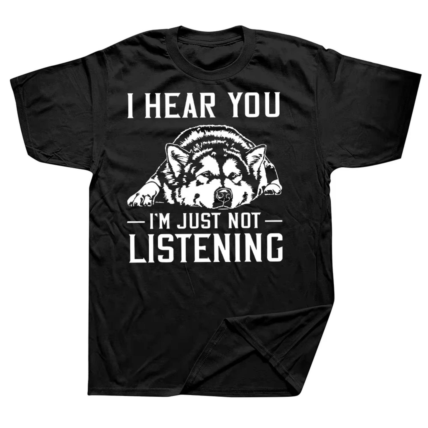 

Funny Alaskan Malamute Alaska Dog Huskies 100_ Cotton T-shirts Men Fashion Casual Tshirt Loose Oversized Breathable Tops S чёрный