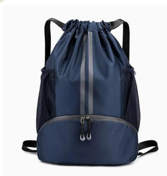 Waterproof No. 7 Basketball Bag with Shoe Compartment, Wet/Dry Separation, Drawstring Backpack for Students, Foldable Storage, Swim Bag