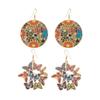 1 Paar baumelnde Ohrringe, Zeichnung, künstlerisch, hochwertig, individuell, farbecht, süß, bunt, Blumen, Schmetterlinge, zum Aufhängen