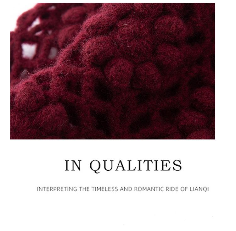 100% Pure Cashmere Japanese Retro Crochet Hat - Women's Autumn/Winter Collection
