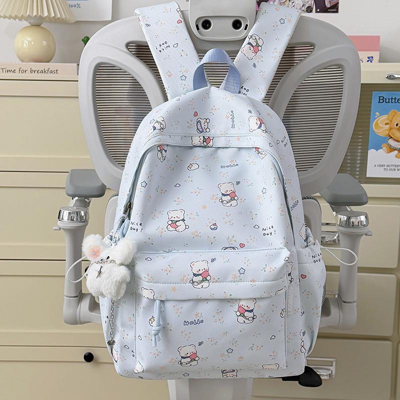 Schoolbag Printed Backpack Female Students Large Capacity High Value Niche School Bag Junior High School Student High School Student Leisure Going