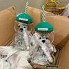 Cute Bear-Shaped Glass Cup with Straw - 20oz Portable Ice King Cup