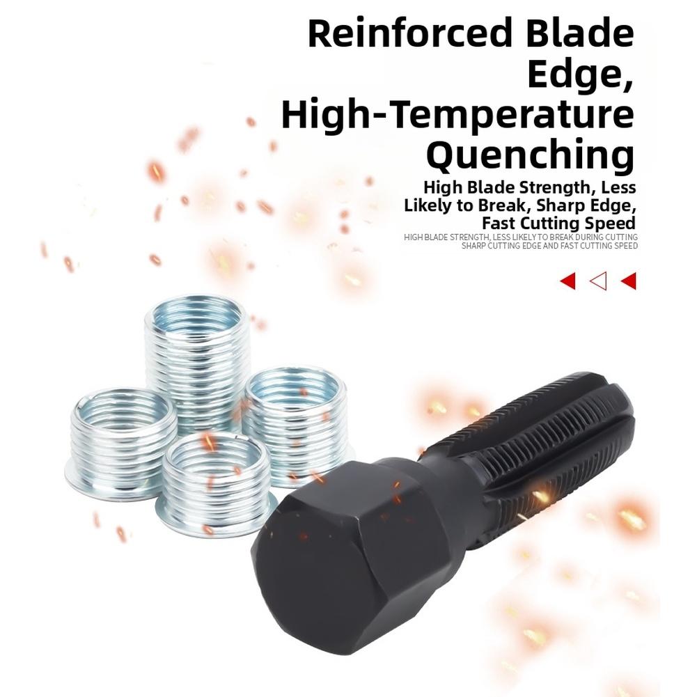 Black Oxide Treatment Re-thread Tap Spark-Plug Repair Tool Steel Thread Repair