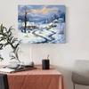 Rám Zimní obraz Malování podle čísel Sady pro dospělé Krajina Sníh Venkov Obraz na zeď Akrylové plátno pro domácí dekorace 40x50cm