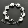 Cute Stainless Steel Funny Smile Face Bracelet Link Hand Chain for Women Men Emoji Charms Wrist Wristband Anklets Metal Jewelry