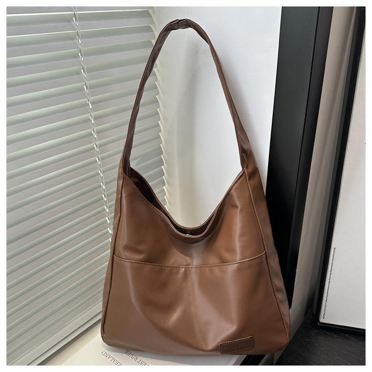 Large Capacity Retro Casual New Texture Solid Color Simple Casual Shoulder Underarm Tote Women's Bag