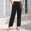 Women's Pants Stralght Pants With Pockets Lightweight Caual Loose Trousers Summer Drawstring Beach Trousers