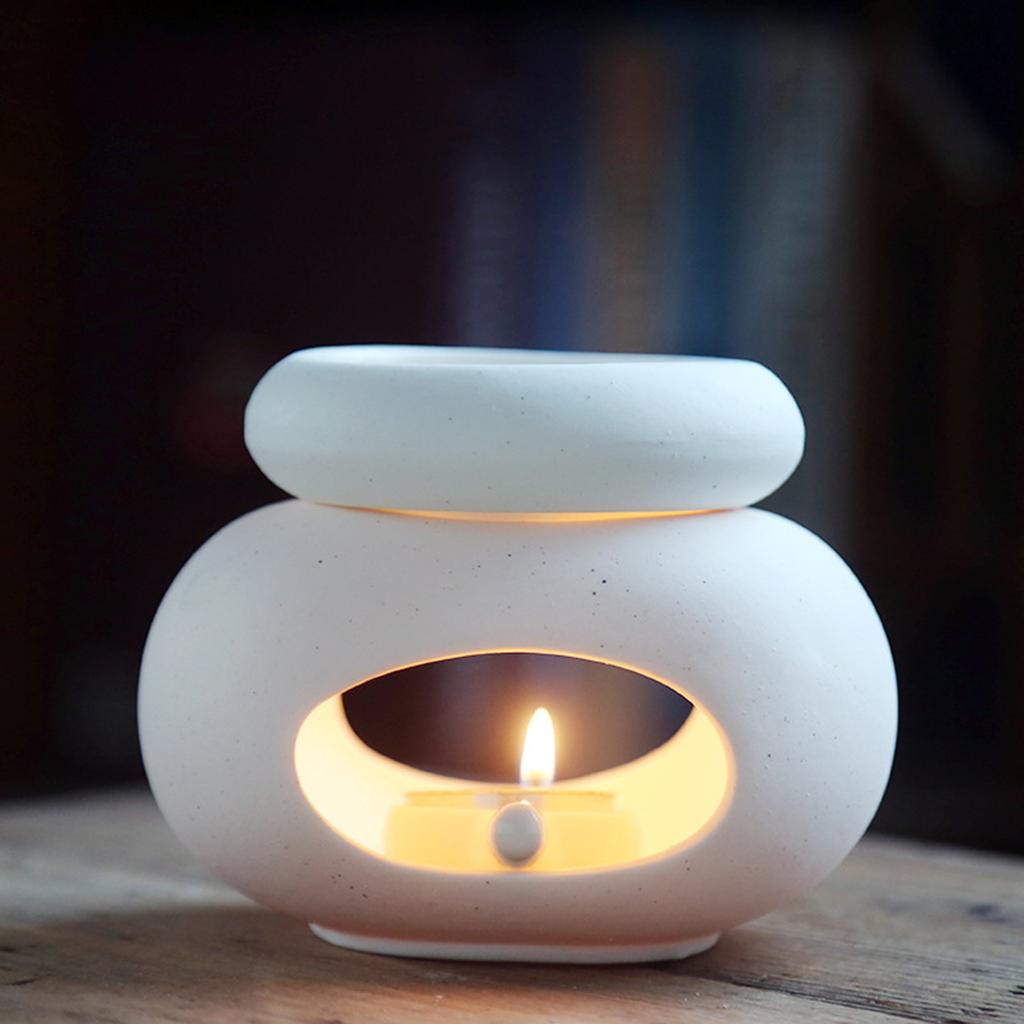 Essential Oil Burner Waxes Melt Burner Oil Warmer Detachable Tealight Candle Holder for Home Bedroom Tabletop Incense Burner