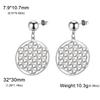 LIKGREAT Flower of Life Stud Earrings for Women Stainless Steel Round Earring Mandala Sacred Geometry Seed of Life Jewelry Gift