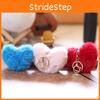 Heart Design Pendant Plush Stuffed Keychain Ultra Soft Pp Cotton For Gift Girls