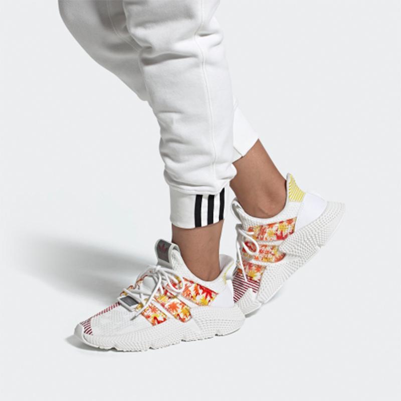 Adidas Originals Prophere Fabric Synthetic Leather Casual Slip-Resistant Durable Low-Top Lifestyle Shoes Women Sneakers White Red Yellow FV4542
