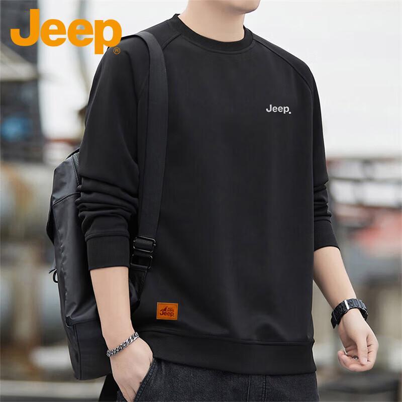 Jeep Men's Casual Long-Sleeve Round Neck Sweatshirt