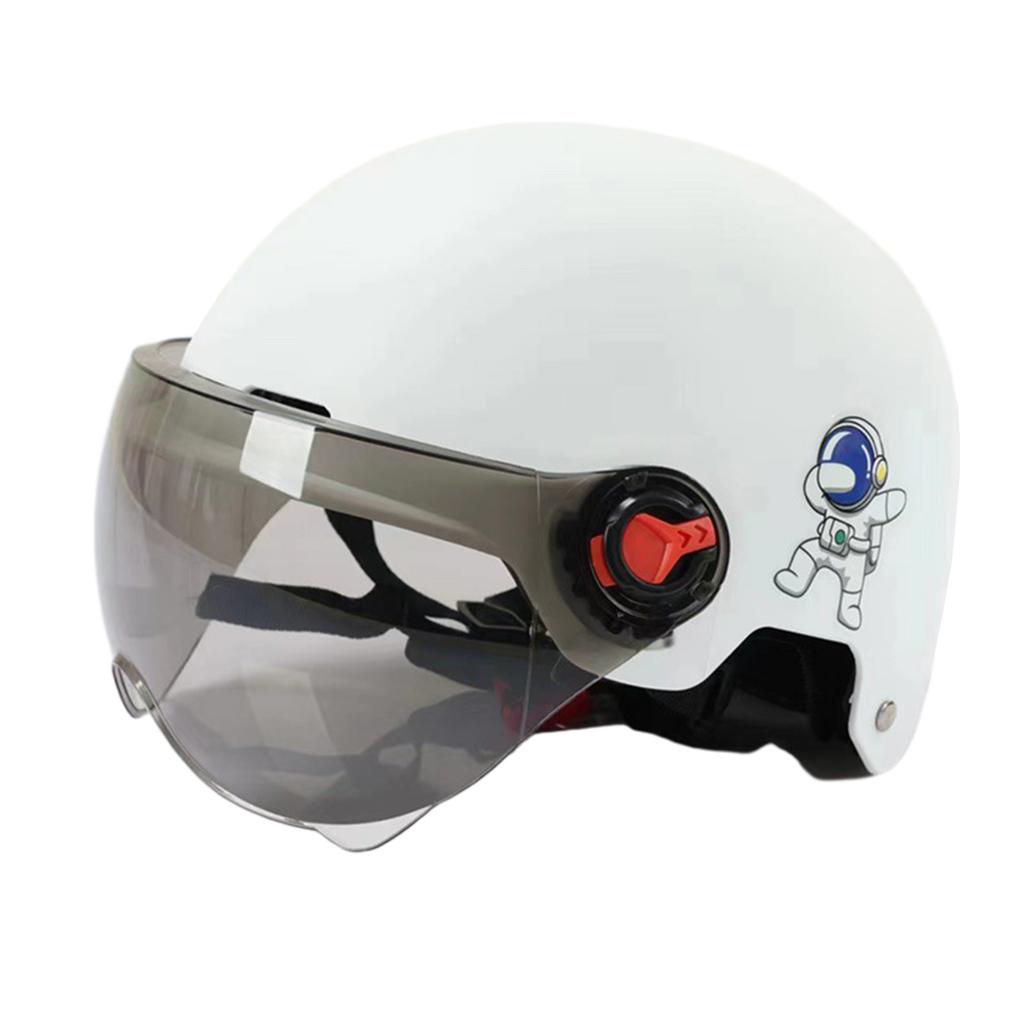Men Motorcycle Helmet,Woman Electric Motor Car Scooter Bike Open Face Half Helmet,Anti-UV Safety Hat Bicycle Cap with Goggles