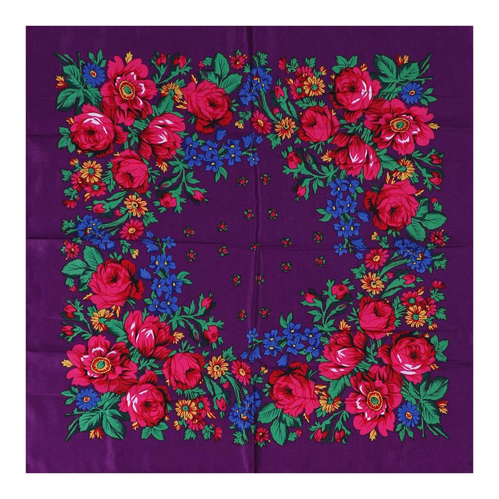 Luxury Hijab Hair Bands Square Cotton Scarf For Women Neckerchief Female Rose Pattern Shawl Headband Fashion Wraps Bandana