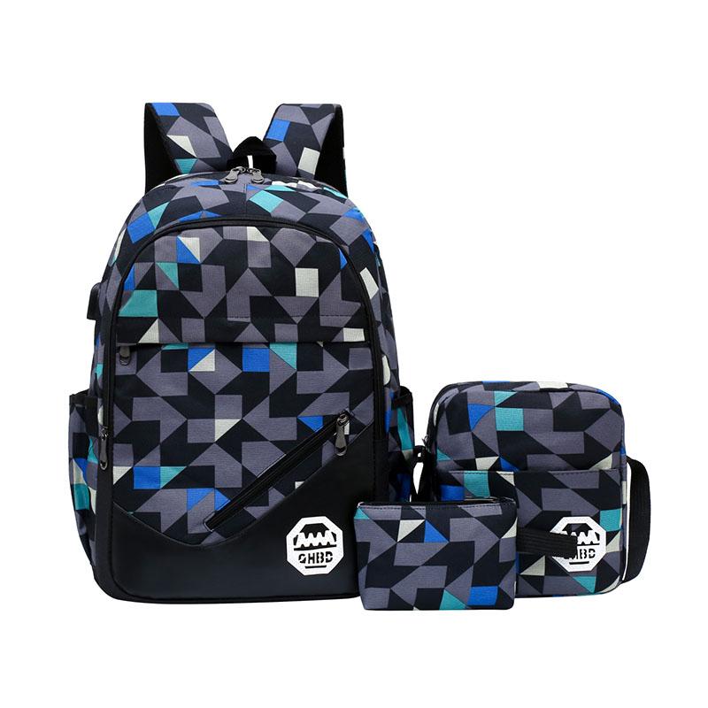 Herrenrucksack 3-teilig Leichter wasserdichter Schulrucksack für junge Kinder Unisex-Schultasche für junge Kinder Geschenk zum Schulanfang
