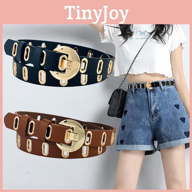 Leather Pu Womens Belt With Hollow Design And Alloy Closure For Casual Attire