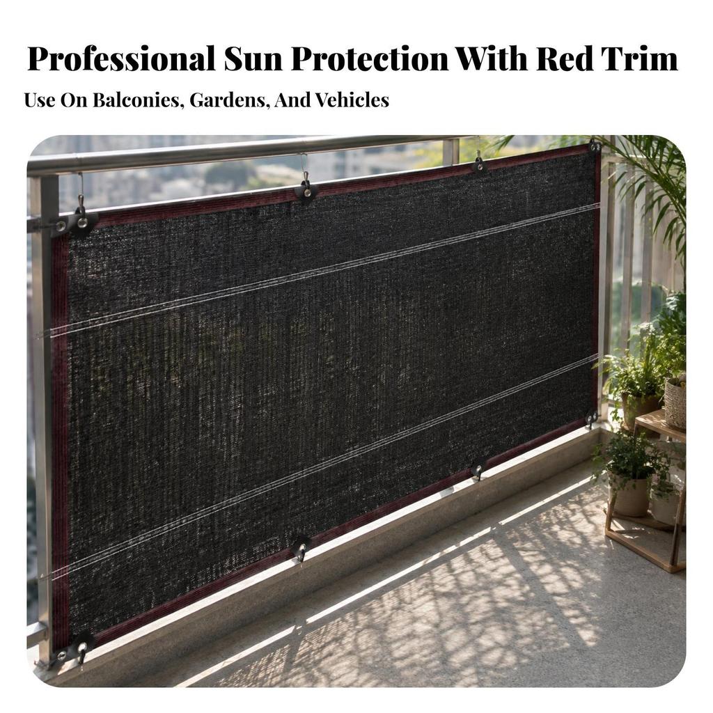 Sun-Blocking Shade Net with Grommets Heavy-Duty Sunblock Cloth Anti-Aging