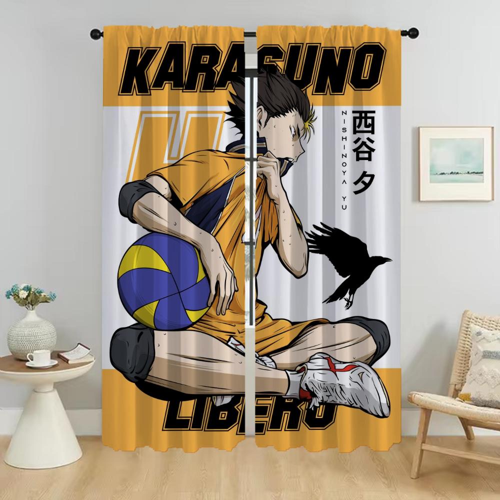 

Shades Haikyuu Window Curtain for Room 2 Panel Kitchen Curtains Home Interior Curtains Partition Halloween Decoration Living W50xH70cmx2pcs-CL