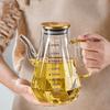 Glass Oil Pots 500/700/900Ml Leak Proof Diamond Oil Bottle With Scale/Lid Kitchen Soy Sauce Vinegar Condiment Storage Container
