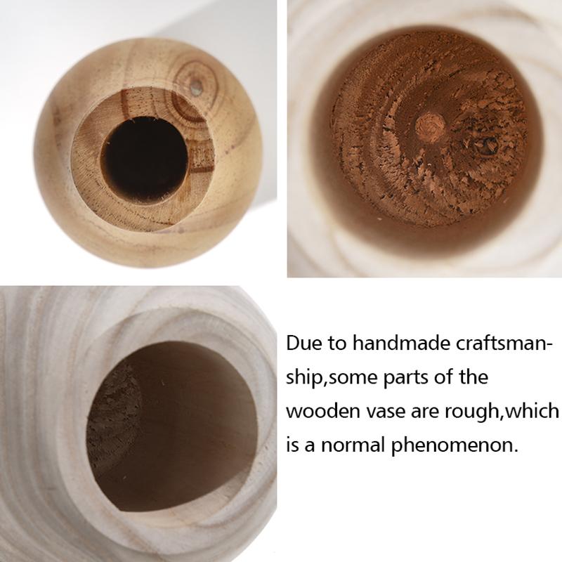 1 Stück Kunstblume Trockenblumen Vase Kreative Heimdekoration Holzvase Modern Minimalistisch