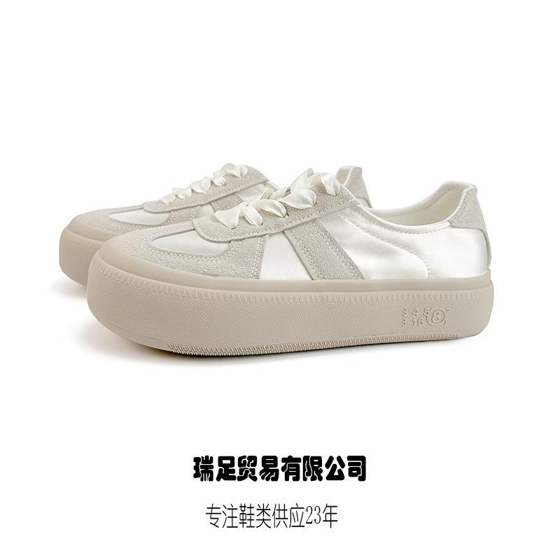 

8 cold sticky shoes women s summer breathable low-top thick-soled satin sports leisure thick-soled leisure 40 бежевый