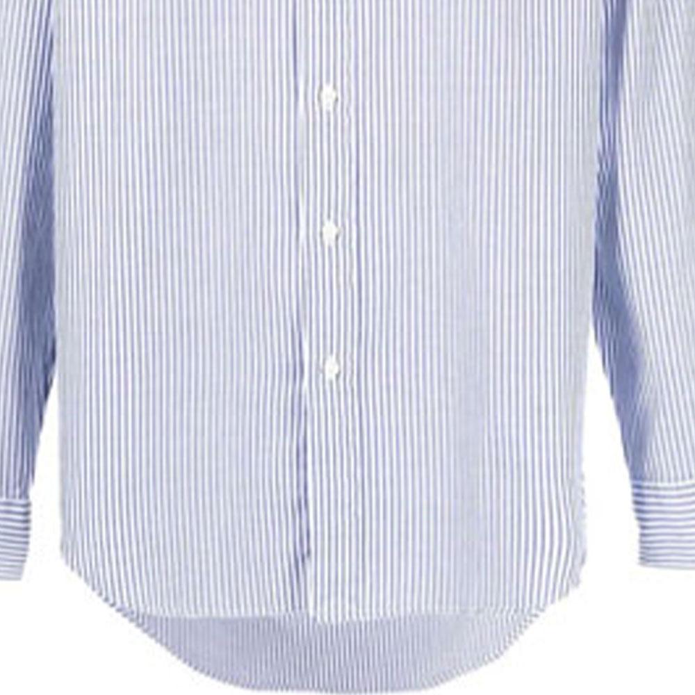 Polo Ralph Lauren FW21 Logo Embroidered Striped Shirt Men shirts Blue 710815634001-001