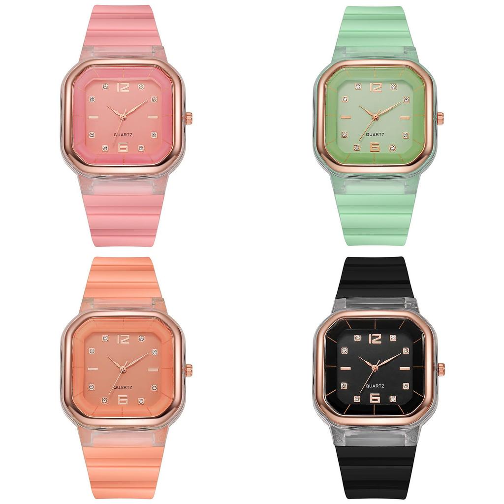 Childrens Square Silicone Quartz Watch With Decorative Dial For School Kids