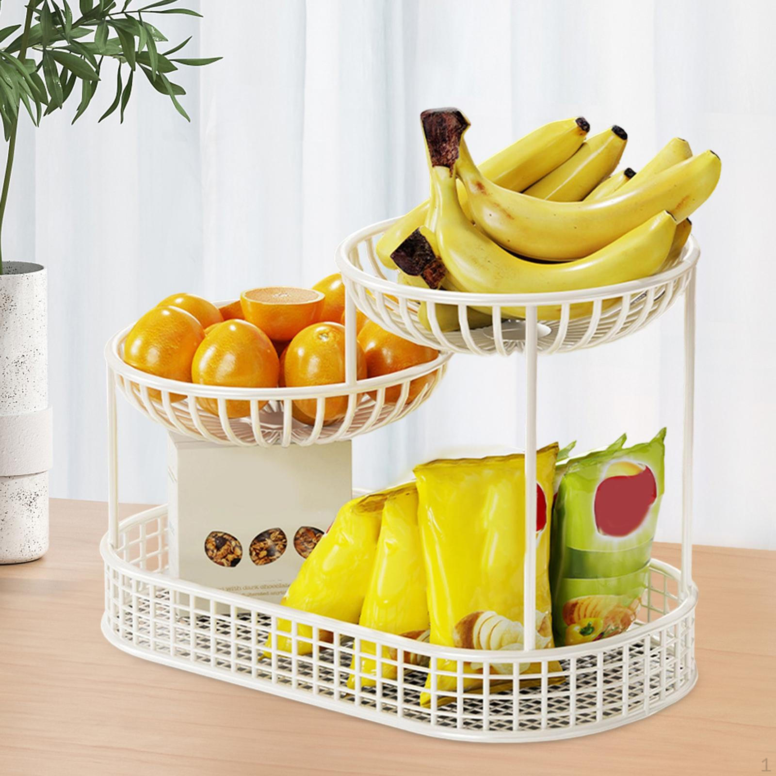 

3 Tier Countertop Fruit Basket Serving Bowl Table Centerpiece Large Capacity Tiered Display