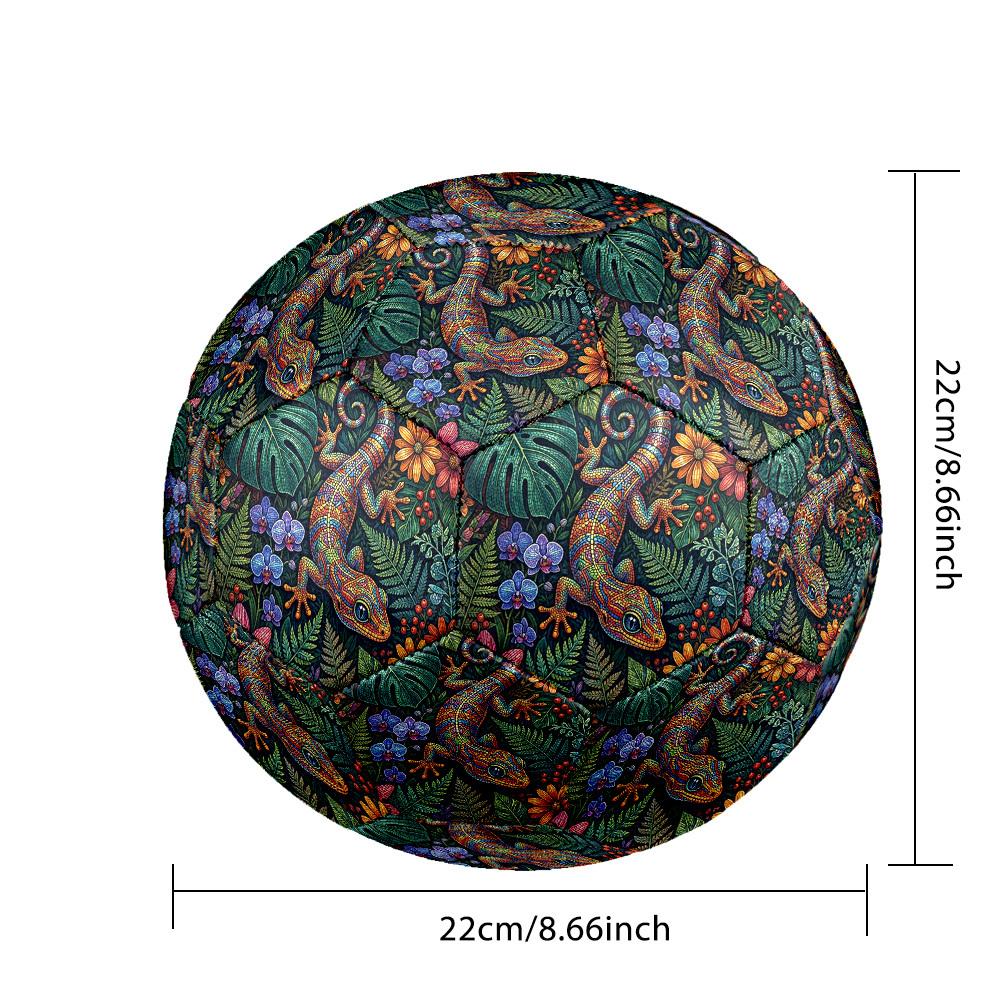 1pc Colorful Gecko Garden Theme Soccer Ball Football, Size 5, Lightweight PVC, Durable Outdoor Training Soccer Ball, Gift M61486