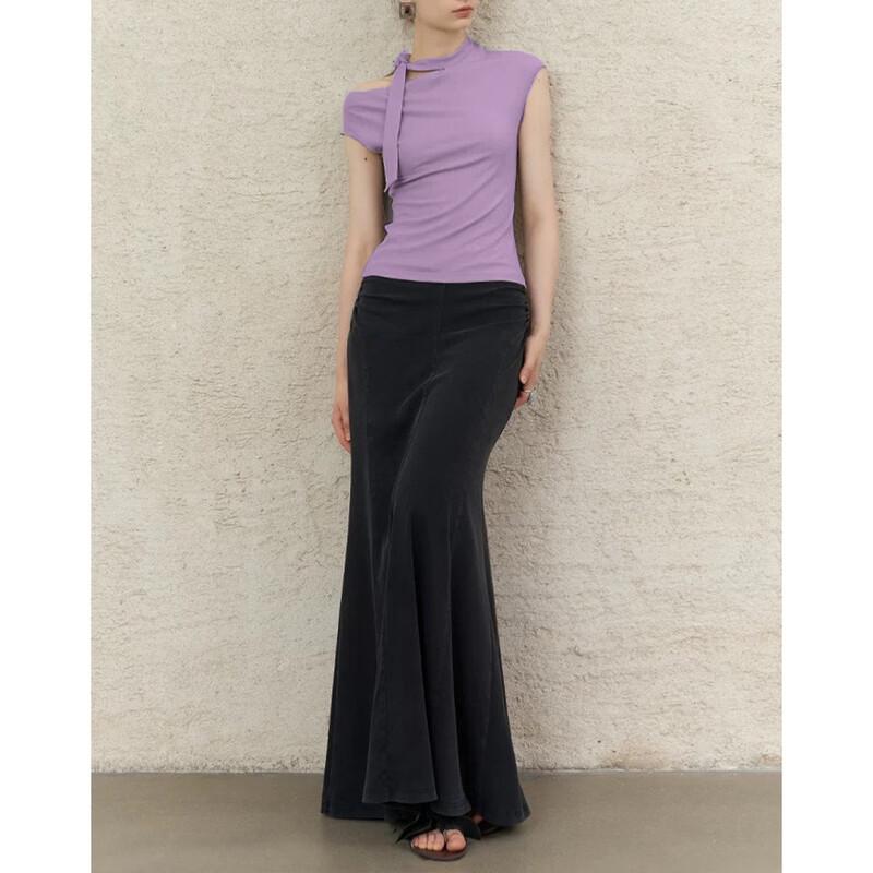 Demana Elegant Off-Shoulder Short Sleeve T-Shirt S