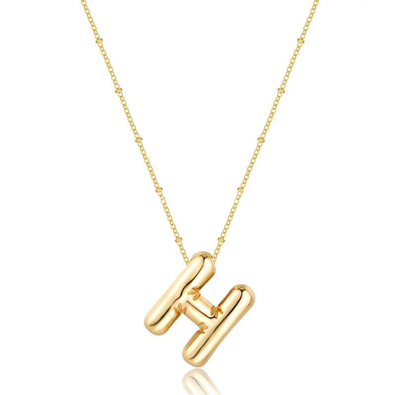 Glossy Titanium Steel Alphabet Necklace for Women - Non-fading, High-grade Letter Pendant On Clavicle Chain