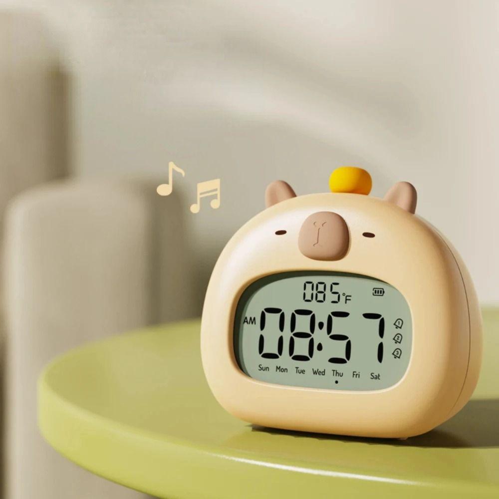 Creative Capybara LED Alarm Clock Temperature Display Time Planning Clock  Desk Decoration
