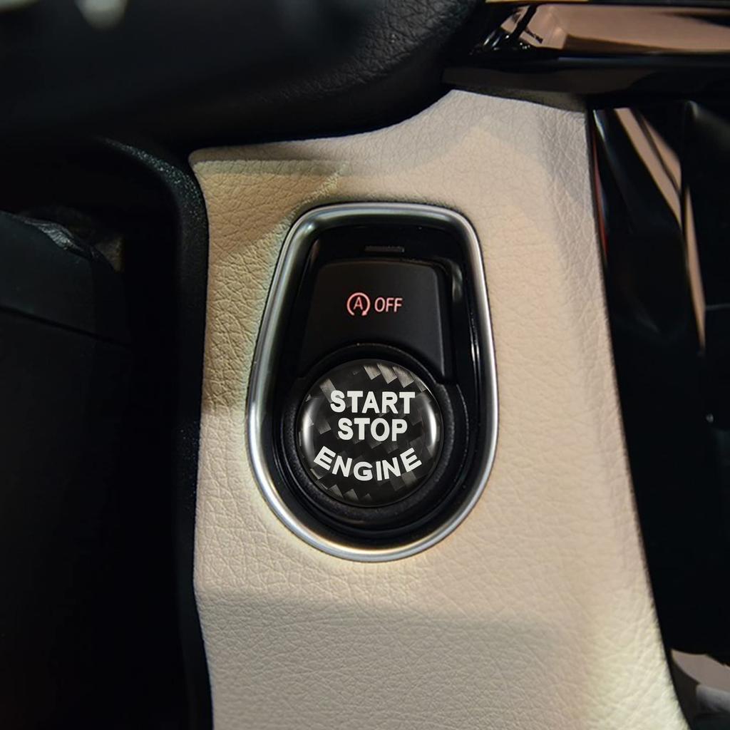 TOMALL Car Engine Start Button Cover Carbon Fiber Compatible For BMW X3 F30 F10
