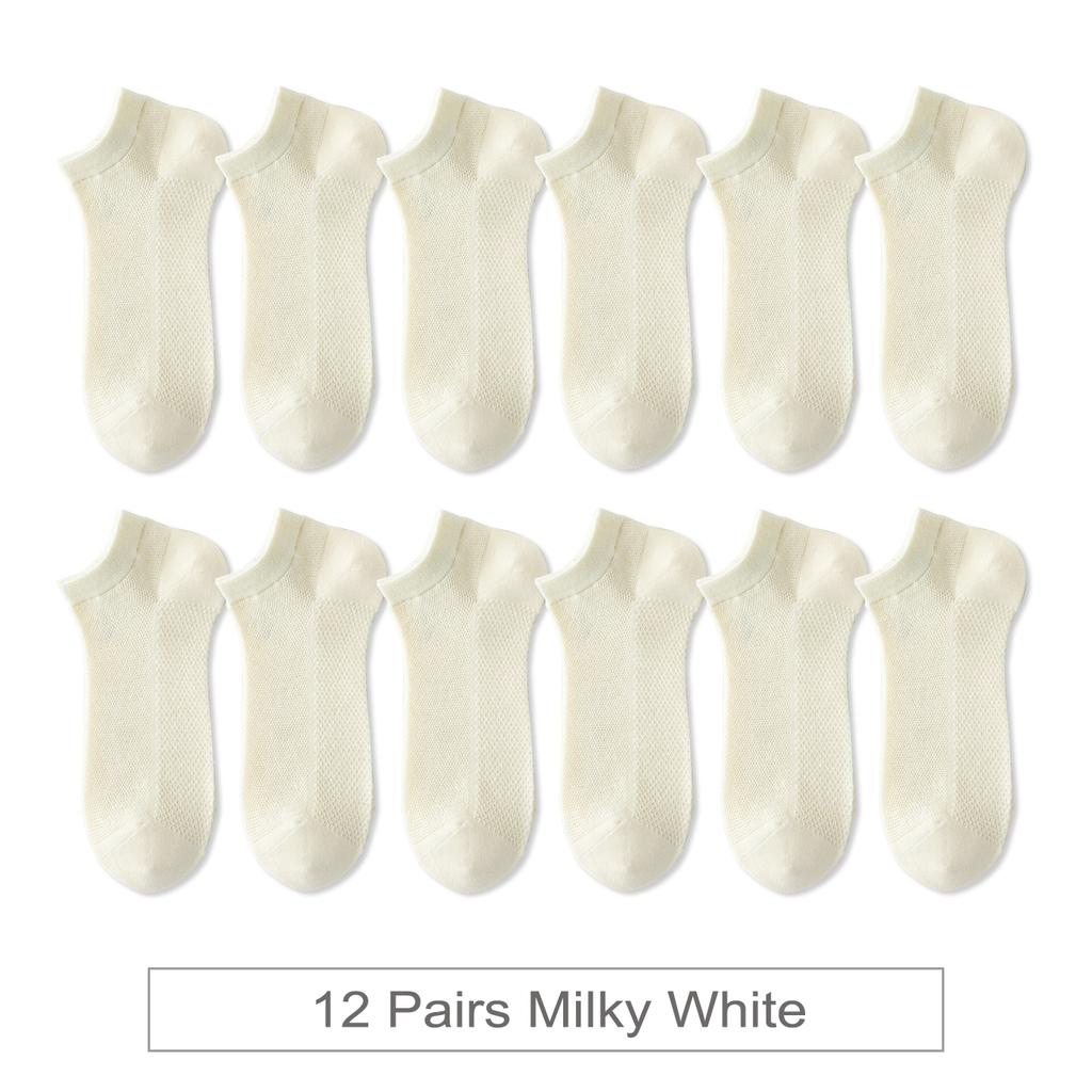 12 Pairs New Woman Cotton Socks Short Thin Mesh Breathable Sock Short Low Cut Colorful Summer Girl Sock