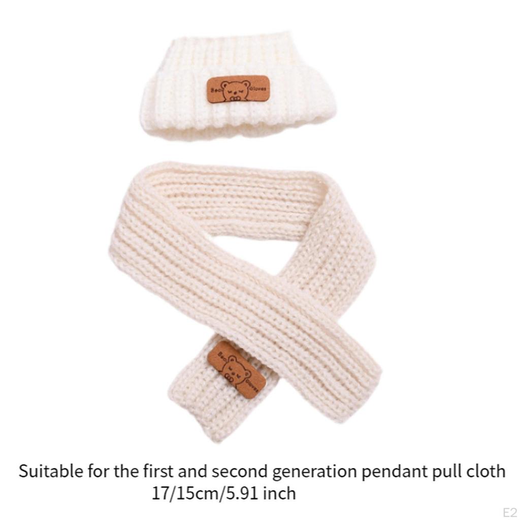 2 Pieces Doll Clothes Suit Clothing Hat and Scarf Set ,Miniature Soft Adorable Stuffed Animals