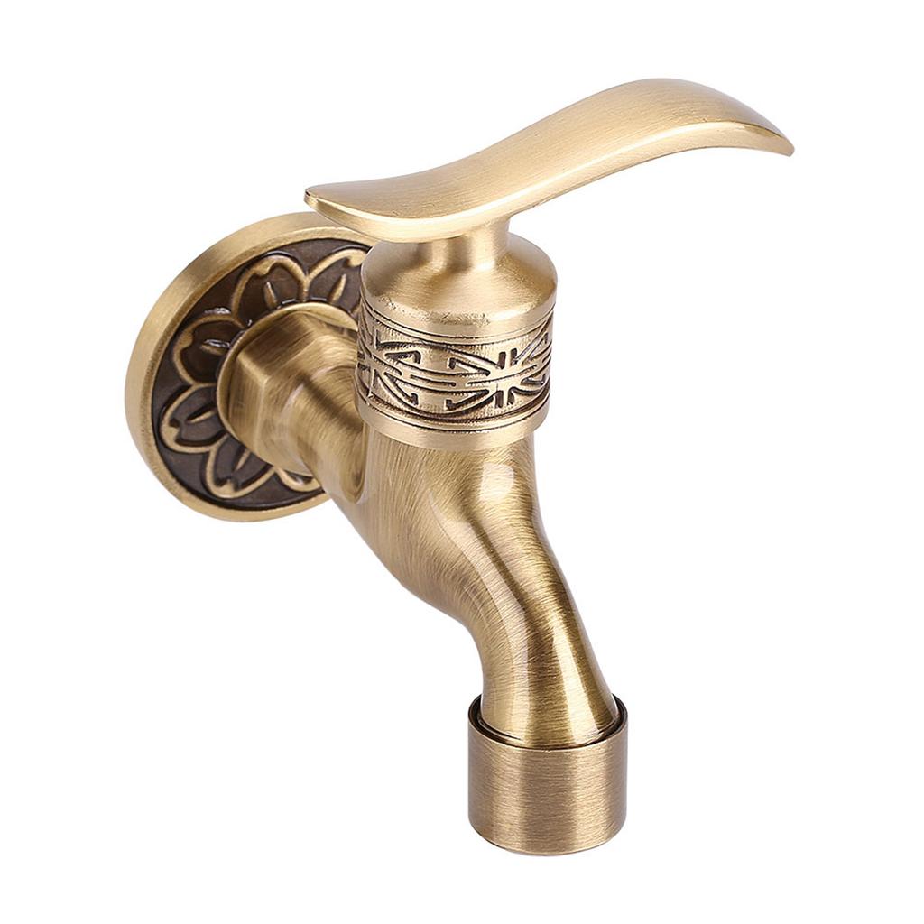 Brass Cold Water Tap for Bathroom, Antique   Wall Mount Laundry Faucet with G1/2 Thrd, Sy Install with Accessories, Grt for Home Washing NaM