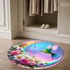 1pc home carpet design for office decor gift living room bedroom non slip colorful hummingbird flowers rug