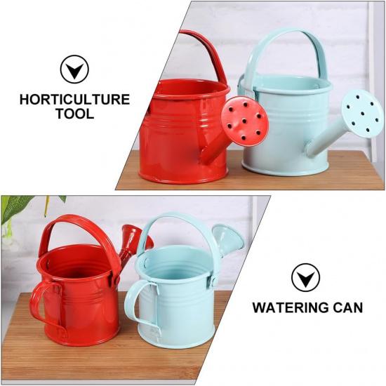 VANZACK 4Pcs Iron Watering Can Kids Watering Can Mini Sprinkler Bucket Kids Gardening Water Pot Mini Watering Can for Garden Yarde Home Plants Flower