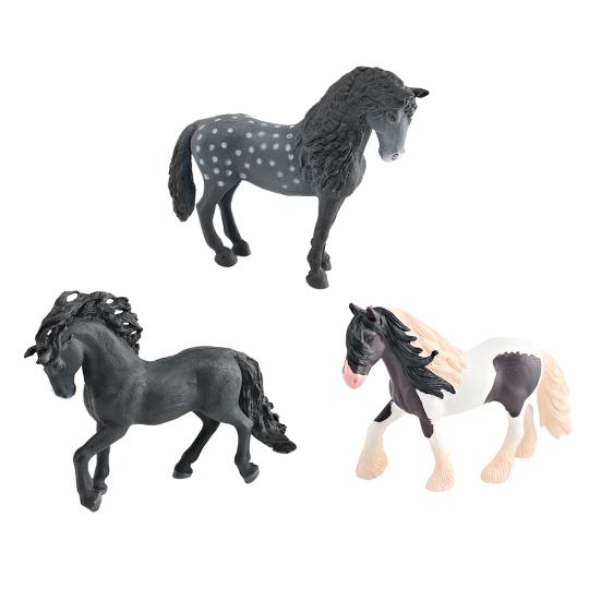 1/3Pcs Simulation Horse Figurine Stallion Mare Statue Miniature Pony Sculpture Educational Toy PVC Farm Animal Model Decoration Ornament