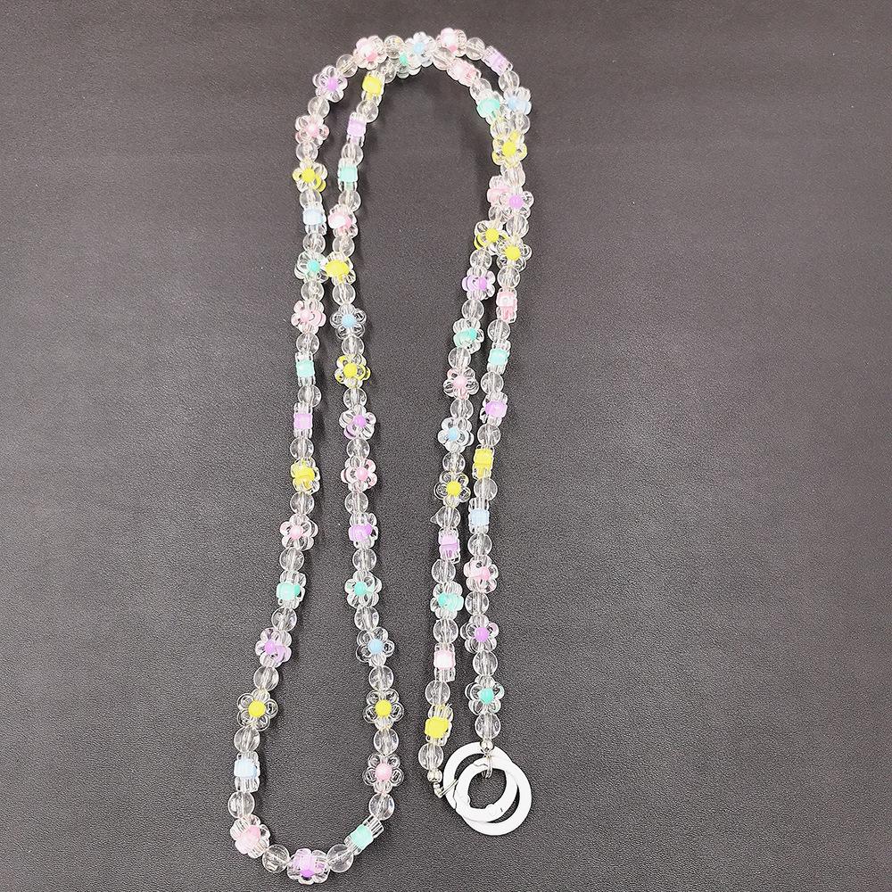 Stylish Flower Beaded Phone Chain with Pearl, Crossbody Strap & Pendant - Perfect Gift for Women, Anti-Loss