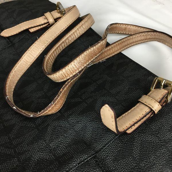 MICHAEL KORS Shoulder Handbag Black Logo Pattern(USED)