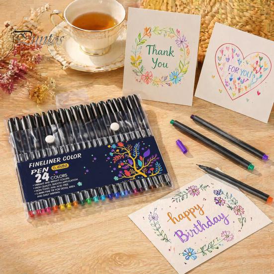 Fine Point Coloring Pens Pen, 0.4mm Ultra-fine Needle Tip, Waterproof Quick-drying Ink Multi Color Fineliner Set Drawing Set, for Professional